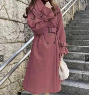 GRL 그레일 페이크 울 볼륨 슬리브 코트 핑크 k8889x