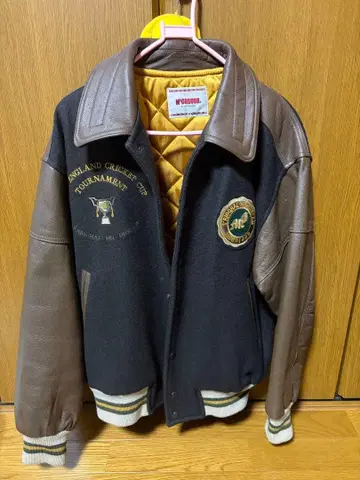 McGREGOR(맥레거) 울 소 가죽 절개 바시티 자켓