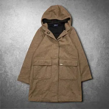 AIGLE 프랑스제 후드 코트 기모 브라운 울 혼방 출퇴근 아웃도어