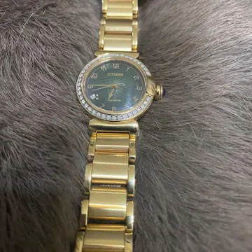 CITIZEN 골드 쿼츠 손목시계 스즈란 작동 하자품