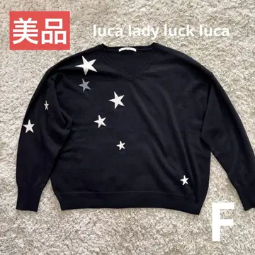 [새상품급] luca lady luck luca 니트 별 패턴 블랙