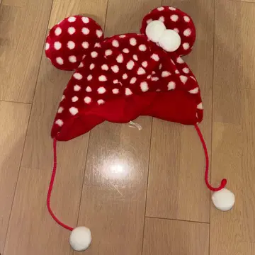 디즈니 팬캡 도트 빨간색 미니