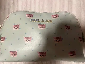 PAUL & JOE 고양이 패턴 파우치 민트 그린