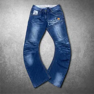 GOTCHA 플레어 데님 바나나 커브 로고 자수 서프계 Y2K 그런지