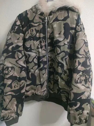 삼가일 가격 카모 패턴 퍼 부착 다운 자켓