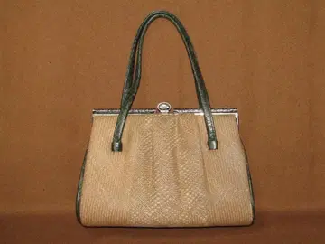 [ 새상품급 파나마 편 핸드백 사이드 손잡이 소가죽 ] 제조사 불명