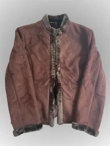 00s 그런지 자켓 보아 스웨이드 보아 런치 코트 빈티지풍