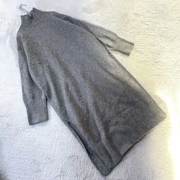 [ 에이치앤엠 ] ( M ) 터틀넥 니트 원피스 그레이