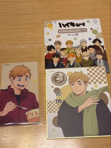 하이큐 애니메이트 특전 트레이딩 미니 색지 미야 아츠무