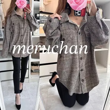 [새상품급] cutie blonde 두꺼운 원단 몰 체크 무늬 셔츠 자켓