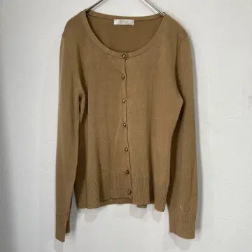 Sharp Shooter 베이지 고급 골드 버튼 니트 가디건 M