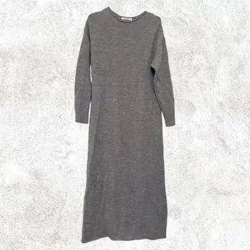 그레이 니트 롱 원피스 울