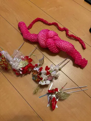 꽃 장식 헤어콤 세트 일본 정통의상 소품 일본 머리 모양