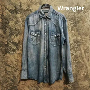 Wrangler 90s 데님 페이드 웨스턴 셔츠