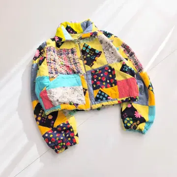 빈티지 퀼트 짧은 기장 숏 기장 자켓