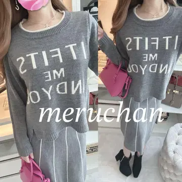 [ 새상품급 ] neverge 니트탑 & 니트 스커트 셋업