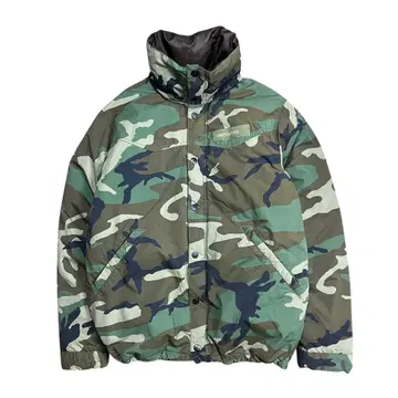 Corefighter 카모 무늬 다운 자켓 하이넥 블루종 L