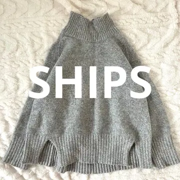 SHIPS 터틀 니트 캐시미어 혼방 울 하이넥 S 두꺼운 원단 손세탁