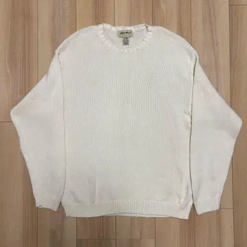 90s Eddie Bauer 코튼 니트 화이트 XL 화이트 택