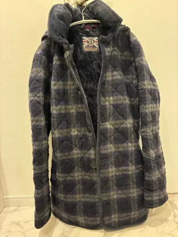 LAVENHAM 퀼팅 자켓 36 네이비 체크