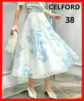 셀포드 CELFORD 플레어 스커트 38 꽃무늬 보타니컬