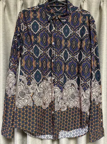 ZARA MAN 네이비 계열 패턴 무늬 셔츠 M