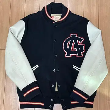 ground alls 파라오 자켓 바시티 자켓 블랙 화이트