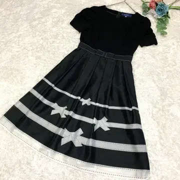 새상품급 엠즈 그레이시 이번 시즌 잡지 게재 보더 리본 원피스 36