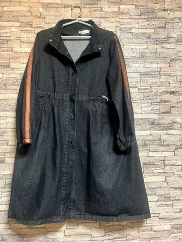 블랙 데님 코트