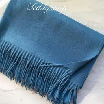 최고급 캐시미어 100% 대형 스톨 피콕 블루