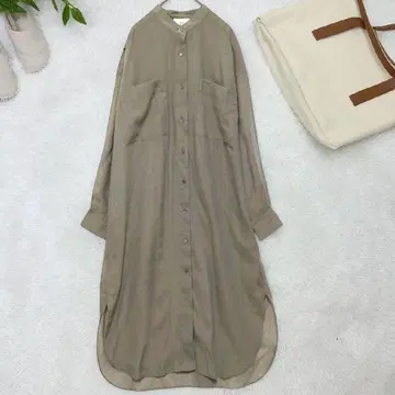 최근 모델 프리미어 아롱디스망 린넨 셔츠 원피스 맥시 길이 린넨