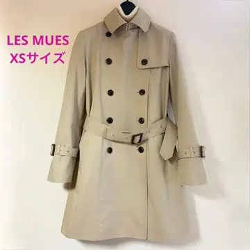 LES MUES 베이지 트렌치코트 퀼팅 라이너 포함 XS