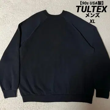 90s USA TULTEX 맨투맨 블랙 무지 남성용 XL