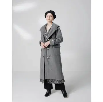 LAVANDA 롱 더플 코트 그레이