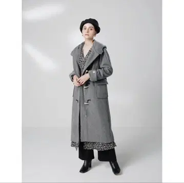 LAVANDA 롱 더플 코트 그레이