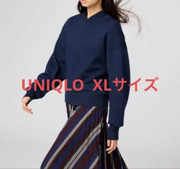 UNIQLO C 스무스 코튼 크루넥 스웨터 네이비 XL
