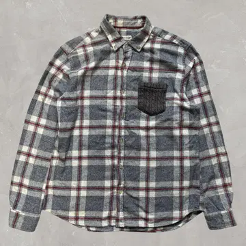 00's 아메카지 플란넬 셔츠 체크 무늬 니트 느낌