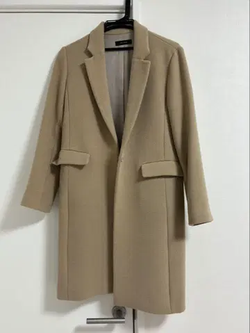 LA SUD 베이지 노카라 롱 코트