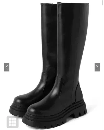 블랙 통굽 롱 부츠