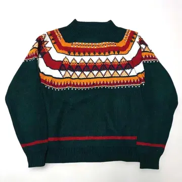 70s JC Penney 노르딕 무늬 니트 모크넥