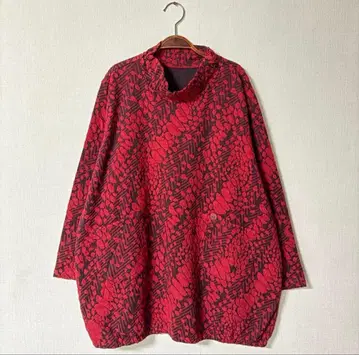 튜닉 레드 꽃무늬 올 패턴 루즈핏 빅 사이즈 체형 커버