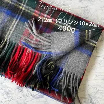 최고급 캐시미어 100% 대형 스톨 그레이 체크