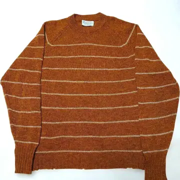 70s PURITAN usa제 울 보더 니트 스트라이프 머스타드
