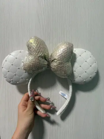 디즈니 머리띠 화이트 골드