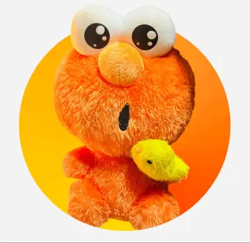 세서미 스트릿 엘모 봉제 인형과 노란 새