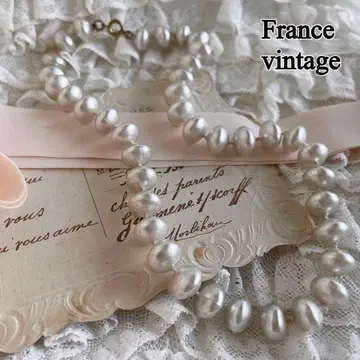 1960년대 프랑스 빈티지 타원 펄 목걸이