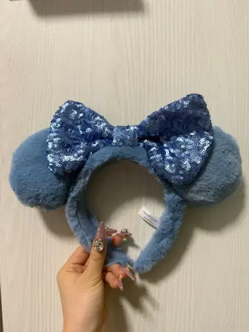 미키 귀 머리띠 파랑 스팽글