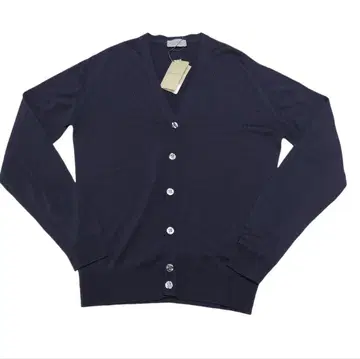 존스메들리 24 게이지 메리노울 가디건 네이비