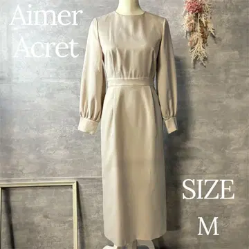 Aimer Acret 허리 턱 포멀 원피스 베이지 M 사이즈
