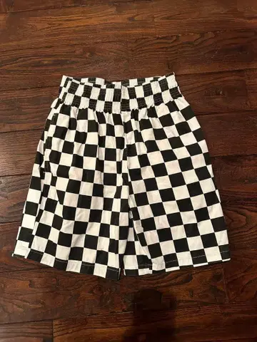 [ Cookman ] 체크 무늬 숏팬츠 ( 화이트 블랙 )